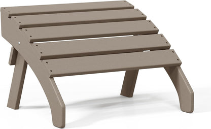 WestinTrends Dylan Outdoor Patio HDPE Adirondack Ottoman Footrest, Weathered Wood