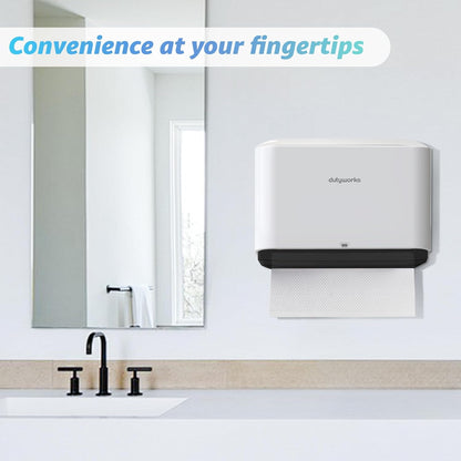 Paper Towel Dispenser Wall Mount, Multifold Paper Towel Holder Adhesive Hand Towel Dispenser for Bathroom Kitchen Commercial, White