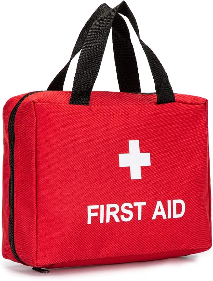 Red First Aid Bag Empty Travel Rescue Pouch First Responder Storage Medicine Emergency Bag for Car Home Office Kitchen Sport Outdoors (Red)