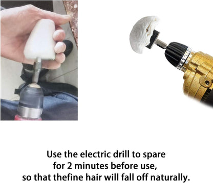 Polishing Pad Buffing Wheel Kit White Flannelette 5 Pack, Polisher Tools Fit for Metal Aluminum Stainless Steel Chrome Wood Plastic Ceramic Glass Woods Fabric Cotton Machine Jewelry etc