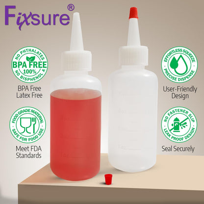 Plastic Squeeze Bottles with Red Tip Cap, 4 Oz Squirt Bottle For Ketchup, BBQ, Sauces, Syrup, Condiments, Oil, Pancake, Cookie Decorating, Dressings, Travel, Camping, Lab, Arts and Crafts (1)