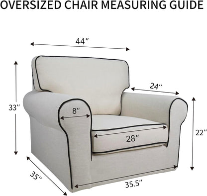 PureFit Reversible Quilted Sofa Cover, Water Resistant Slipcover Furniture Protector, Washable Couch Cover with Non Slip and Elastic Straps for Kids, Dogs, Pets (Oversized Chair, Gray/Light Gray)