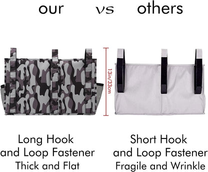 Surblue Bedside Caddy Hanging Organizer Storage Bag Pocket for Bunk, Hospital, College Dorm Rooms, Baby Bed Rails, Camp - 8 Pockets (Large, City)