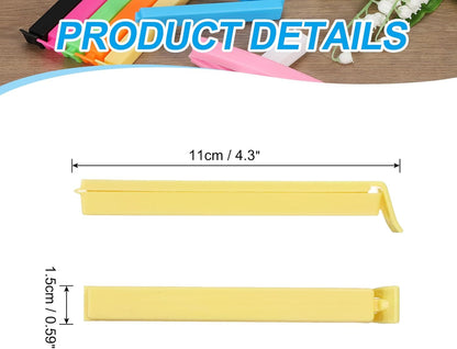 PATIKIL Sealing Clips 4.3 Inch, 10 Pack Reusable Plastic Bag Clip Clamp Sealer for Food Storage Snack Bag Home Kitchen, Yellow