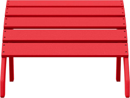 WestinTrends Dylan Outdoor Patio HDPE Adirondack Ottoman Footrest, Red