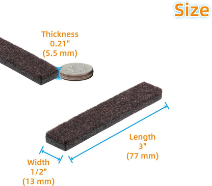 Furnigear Felt Strips with Adhesive Backing for Furniture - Felt Furniture Pads for Hardwood Floors, Furniture Chair Feet Felt Pads, Furniture Floor Protector Sliders 30 Pcs 3 x 1/2" Rectangular Brown