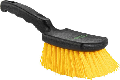 Restaurantware-Clean Tek Professional 10.24 Inch Utility Brush, 1 Heavy-Duty Scrub Brush - Plastic Bristles, Ergonomic Handle, Black Plastic Cleaning Scrub, Ideal for Indoor and Outdoor Cleaning
