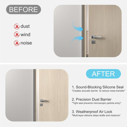 Heavy-Duty 20 ft x 2 in Weather Stripping, Door Draft Stopper Silicone Seal Strip for House and Glass Shower Doors for Collision and Side Gaps of Door and Windows, Clear