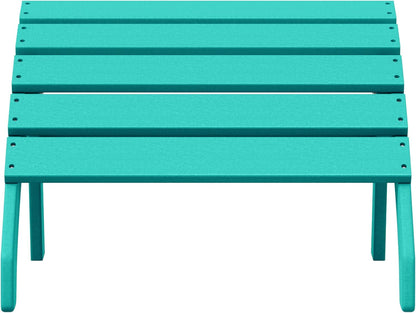 WestinTrends Dylan Outdoor Patio HDPE Adirondack Ottoman Footrest, Turquoise