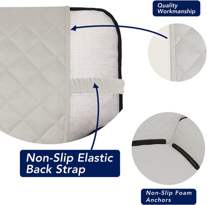 PureFit Reversible Quilted Sofa Cover, Water Resistant Slipcover Furniture Protector, Washable Couch Cover with Non Slip and Elastic Straps for Kids, Dogs, Pets (Oversized Loveseat, Ivory/Ivory)