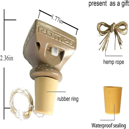 Solar Wine Bottle Lights Outdoor, 20 LED Cork Lights for Wine Bottles Waterproof, Fairy Lights Solar for Wedding Party Garden Patio Decor, Suitable for Most Wine Bottle Mouths-Warm White (8 Pack)