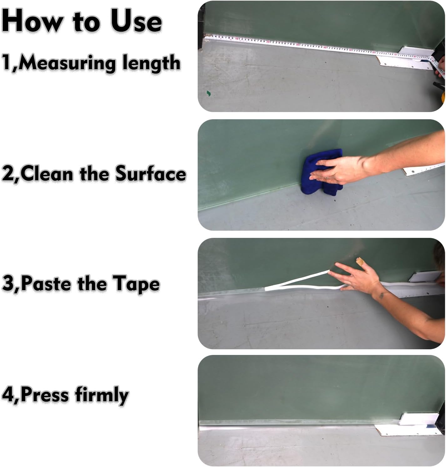 Silicone Seal Weather Stripping Tape 16.5 Feet Strip Bottom Draft Insulation Stopper Tape Weatherproof Soundproof for Door or Window Bathroom Shower Glass Gaps（45mm*5m）