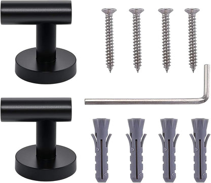 TASTOS Matte Black Bathroom Towel Coat Hook Stainless Steel, 2 Pack Robe Clothes Cabinet Closet Sponges Hooks Holder Round Style Heavy Duty Wall Hook for Bathroom Kitchen Hotel Wall Mounted