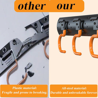 3-H 12×16" All Metal Garden Tool Organizer, Garage Tool Organizer, Broom Holder Wall Mount for Garage, Shed, Garden, Basement Hanging and Organizing Rake, Mop, Shovel, Hose