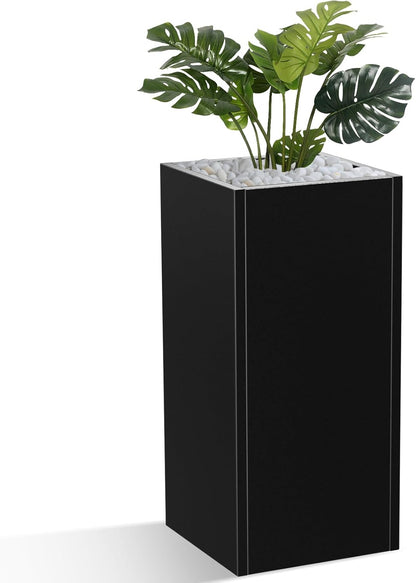 Metal Planter Box, Planter Boxes Outdoor Heavy Duty Metal Garden Planter Spliced Flower Pot with Partitions, All-Weather Use with Drainage Holes for Patio/Porch-30 x 14" x 14"