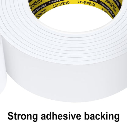 Foam Tape Single-Sided Sealing Strip 1.77inX16.4FT Sponge Tape Window Weather-Resistant, Self-Adhesive Insulating Sealing Tape (White)
