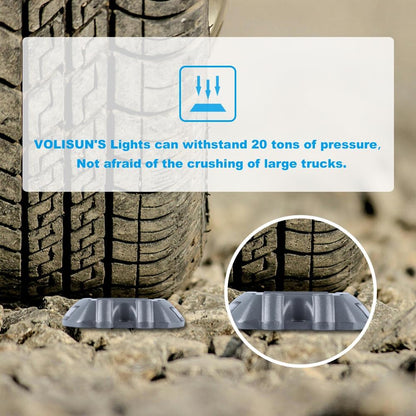 VOLISUN Solar Deck Lights, 16-Pack Led IP67 Waterproof Outdoor Warning Step Lights for Driveway, Sidewalk, Garden Pathway, Yard (Warm White)