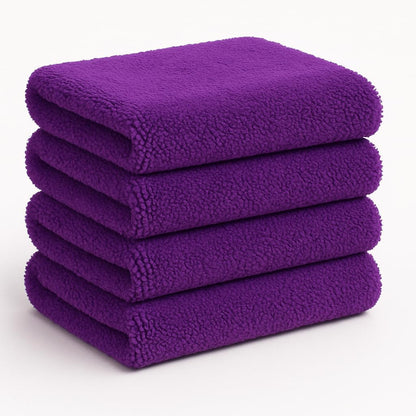 4 Pack Pak Details Edgeless Microfiber Towels for Cars | 16x16 Ultra-Soft, Scratch-Free & Lint-Free Car Detailing Microfiber Cloths for Buffing & Coating | Seamless Finish Auto Cleaning Cloths