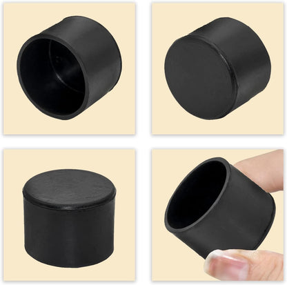 Flyshop 4 Pieces 45mm Rubber Chair Leg Caps Round, Protective Caps for Chair Legs, Floor Protectors, [Non-Slip & Noise Reduction], Durable Chair Socks, Black Furniture Feet Gliders