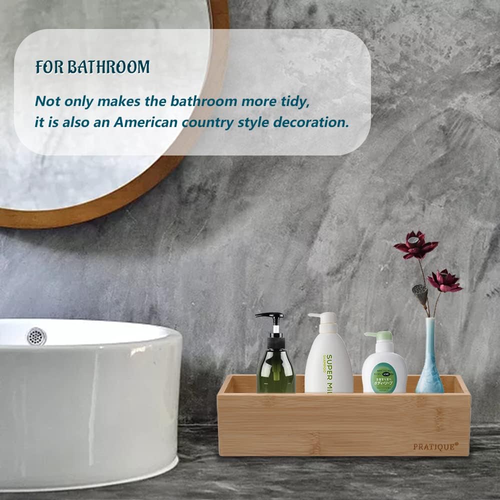 Bamboo Drawer Organizer - Kitchen Utensil Organizer Silverware Tray Cutlery Holder，Office Desk Supplies and Accessories (8.9x3x2.6 inch)