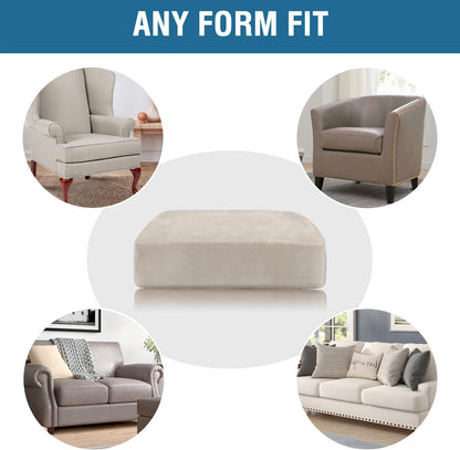 H.VERSAILTEX Velvet Stretch Couch Cushion Cover Plush Cushion Slipcover for Chair Loveseat Sofa Cushion Furniture Protector Seat Cushion Sofa Cover (3 Piece XL Sofa Cushion Covers, French Oak)