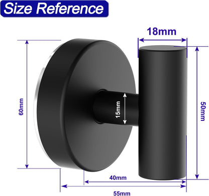 Suction Cup Hooks, Shower Hooks for Inside Shower – Removable Towel Hooks for Bathroom Window Glass Mirror Tile, Bath Robe Looafh Hook for Hanging – Waterproof & Rustproof, Black (4 Pack)