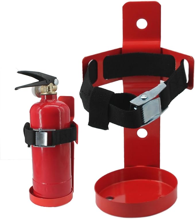 Fire Extinguisher Mount,Wall Mounted Metal Bracket,Compatible with 2.5 lb Fire Extinguishers, Red Powder Layer (2.5LB red 1pcs)