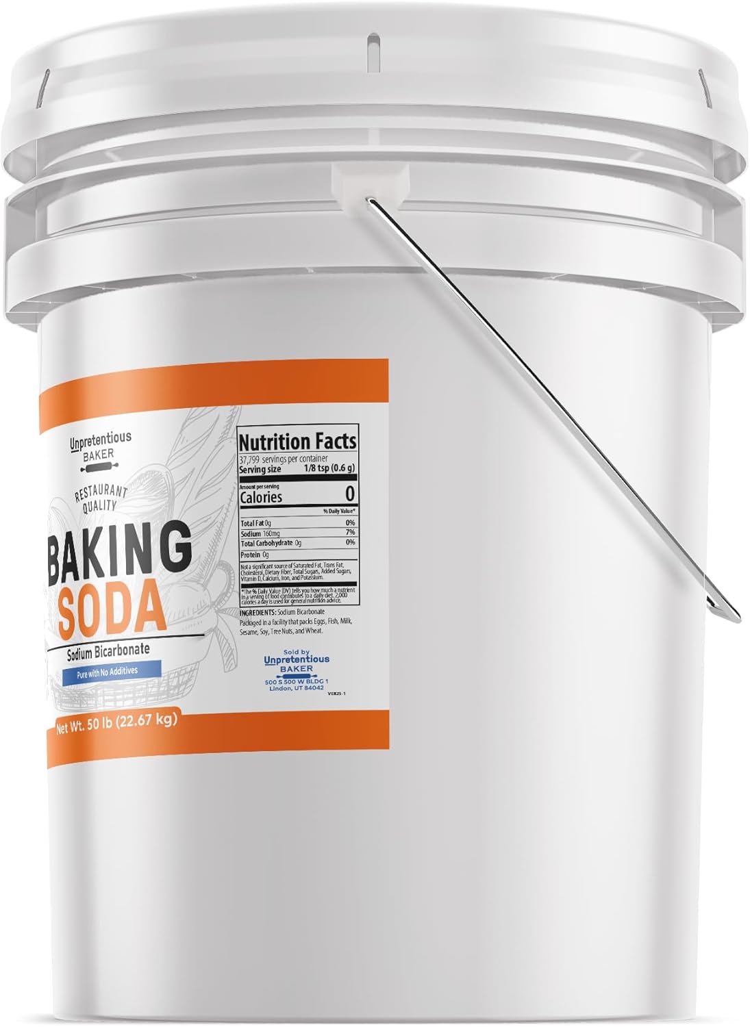 Unpretentious Baker Baking Soda, Cooking, Baking, Cleaning, 5 Gallon Bucket (800 Ounce)