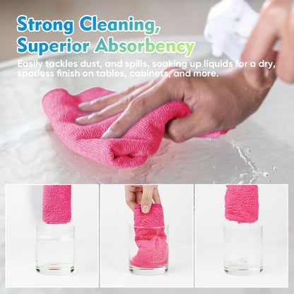 HOMEXCEL Pink Microfiber Cleaning Cloth 12 Pack, 12.5 x 12.5 inch Microfiber Towels for Cars, Ultra Absorbent Car Washing Cloth, Lint Free Streak Free Cleaning Rags for Car, Kitchen, and Window