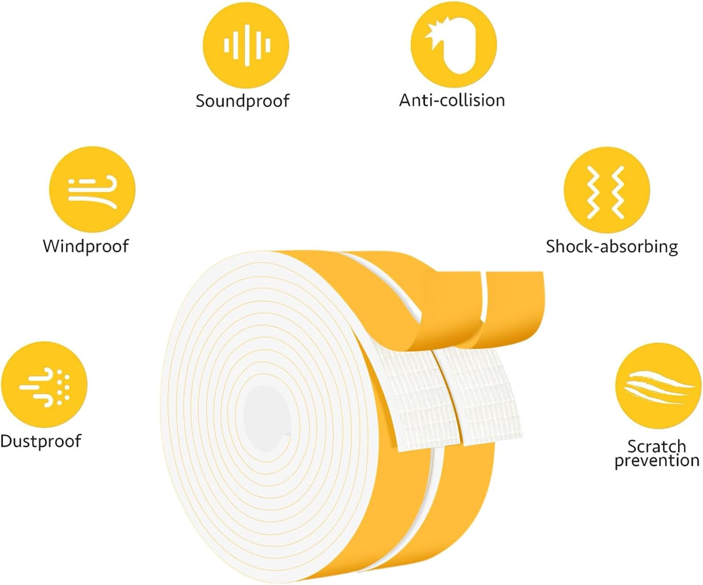 Closed Cell Weather Stripping for Various Door Seal and Window Insulation, Foam Strips Self Adhesive, SoundProof Weatherproof AC Seal, Shock-Absorbing, Winterizing (3/4 in x 1/8 in x 13Ft)