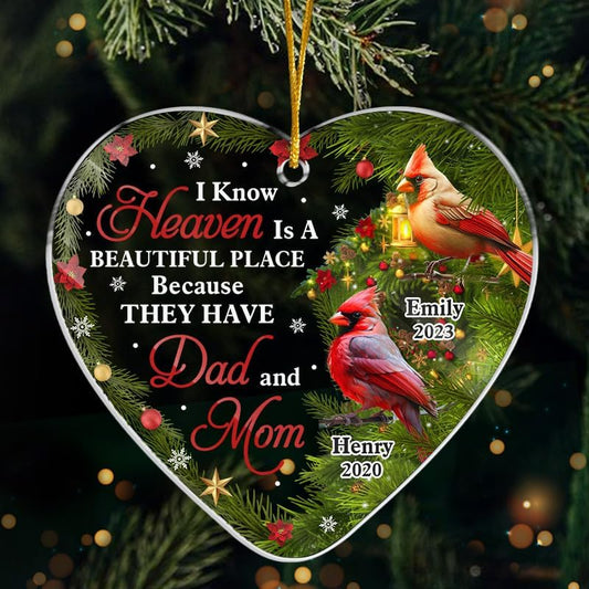 Pawfect House I Know Heaven is A Beautiful Place, Memorial Christmas Ornaments for Loss of Loved One, Bereavement Gifts, Christmas Memorial Gifts for Loss of Mother, Father, Housewarming Gift