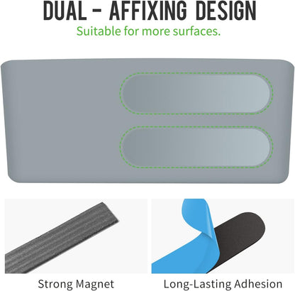 loukin Magnetic and Adhesive Marker Holder, Dry Erase Accessory Tray, Magnetic Storage Organizer for Whiteboard, Glass or Refrigerators (Grey)