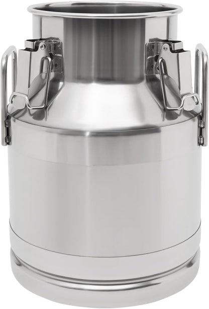 201 Food-Grade Stainless Steel Ice Bucket with Lid, 10L/2.64Gal Good Sealing Storage Canister Milk Bucket Milk Can for Coffee, Tea, Water, Milk, Soup