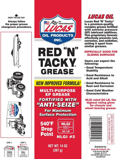 Lucas 10005-30PK Red N' Tacky Grease, (Pack of 30)