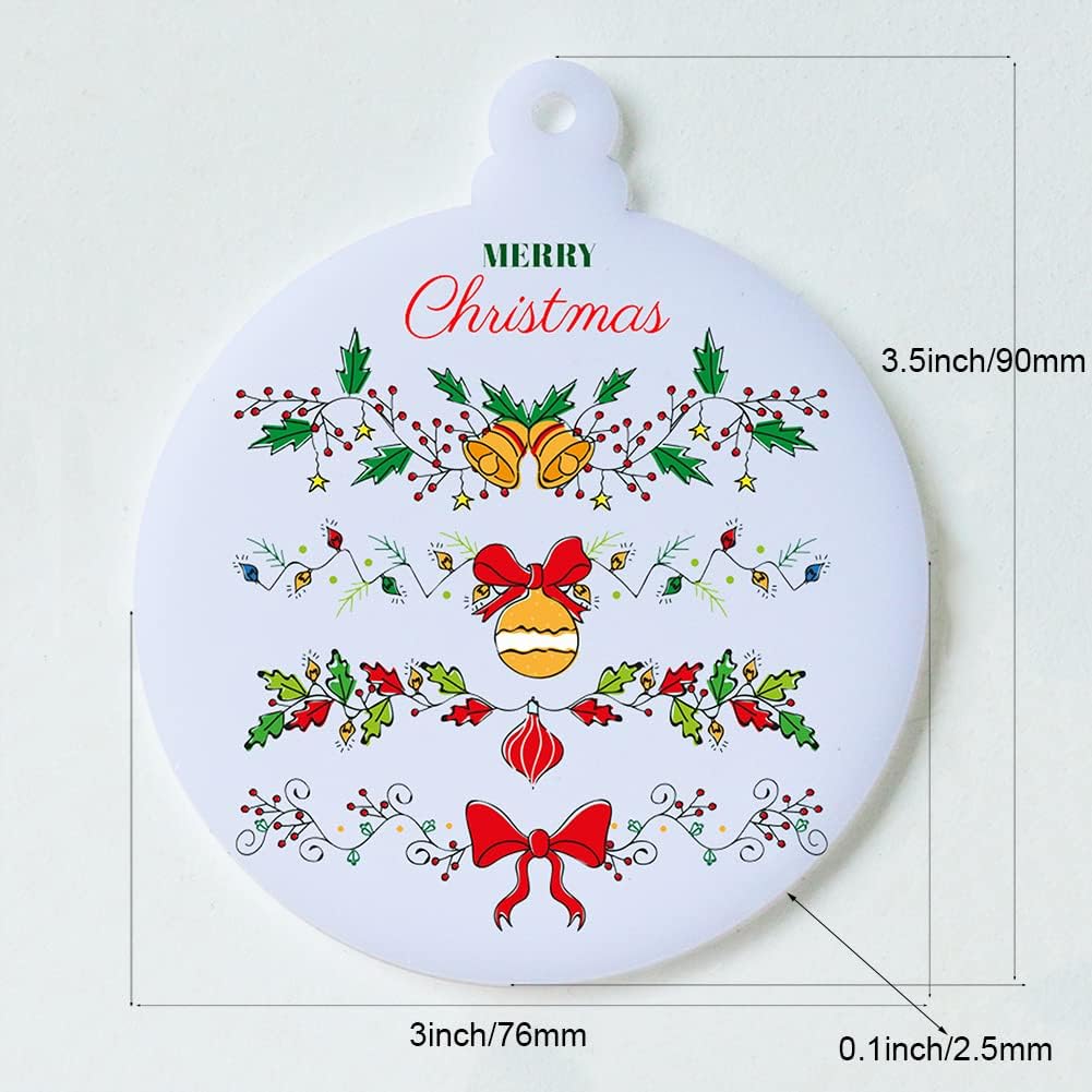 20Pcs 3 Inch Blank Acrylic Christmas Ornaments 2024 White Unfinished Round Acrylic Christmas Ornaments for DIY Craft Hanging Ornaments for Christmas Tree Decoration Xmas Party Decorations