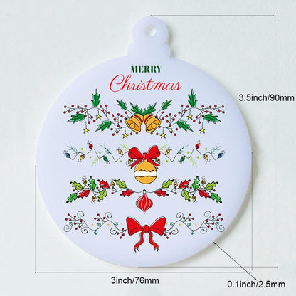 20Pcs 3 Inch Blank Acrylic Christmas Ornaments 2024 White Unfinished Round Acrylic Christmas Ornaments for DIY Craft Hanging Ornaments for Christmas Tree Decoration Xmas Party Decorations