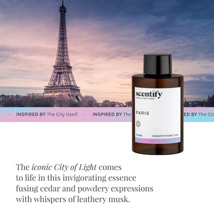 Scentify Paris Aroma Oil Refill Scent for Oil Diffusers - Berry, Floral, Amber, Powdery Scents - Luxurious Relaxing Aromatherapy Diffuser Fragrance 100ml, 3.38 oz