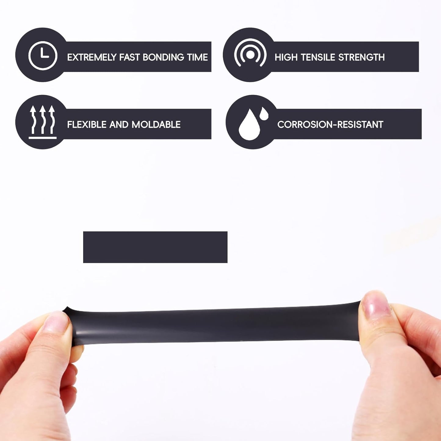 Self Fusing Silicone Tape 2 Rolls 1 in x 10' Black Waterproof Rescue Tape Rubber Leak Silicone Self-amalgamating Tape for Plumbing, Sealing Pipes, Hose Repair, Outdoor Coax and Tool Fixation