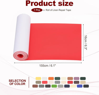PATIKIL Leather Patches Tape for Furniture, 6.3 x 61 Inch Self Adhesive Vinyl Leather Repair Kit Cover Sheet for Couch, Sofa, Car Seats, Office Chair, Red