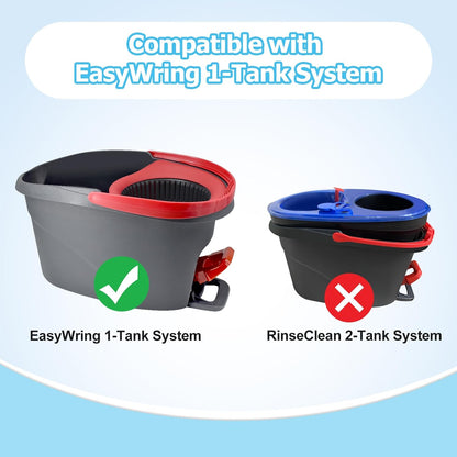 Spin Mop Handle Replacement for Ocedar, Mop Heads Replacements Compatible with O-Cedar EasyWring 1-Tank System, Include 4-Section Handle, 2 Replace Heads,1 Scrub Brush, 1 Base for O Cedar Spin Mops