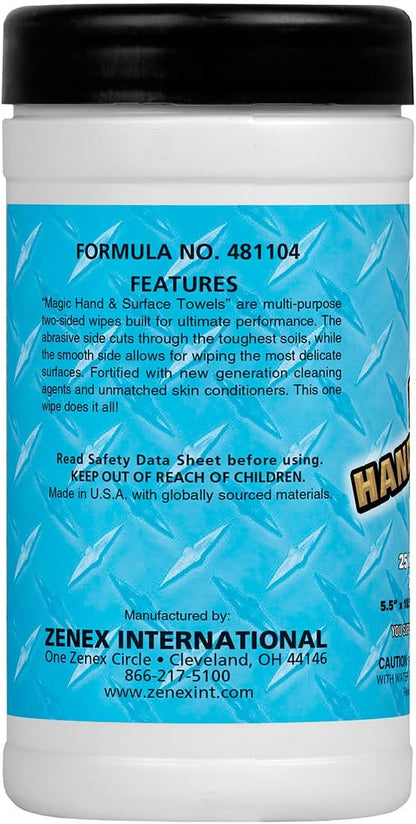 Magic Heavy Duty Cleaning Wipes - Dual Sided Hand & Surface Shop Towels | Professional-grade Cleaning | Waterless | Moisturizing | Cleans Grease, Oil, Dirt, & more (3 Pack | 75 Sheets Total)