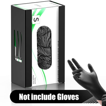 Magnetic Glove Box Holder, Disposable Glove Dispenser Wall Mount, Metal Glove Rack Organizer for Rubber Latex Gloves Tissue Box, Black