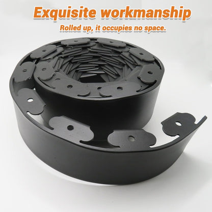 Landscape Edging Border, no dig,Plastic Edging for Landscaping, Garden Edging Border,Lawn Edging,Garden Borders no dig,Flower Bed Edging (Plastic Stakes, Black-70Feet-Tall Wall)