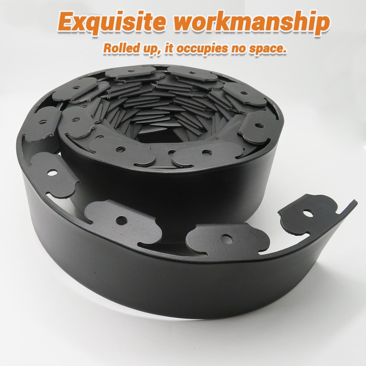 Landscape Edging Border, Plastic Edging for Landscaping, Garden Edging Border,Lawn Edging,Garden Borders,Flower Bed Edging no dig,Rubberific Landscape Edging, (Plastic Stakes, Black-33Feet-Tall Wall)