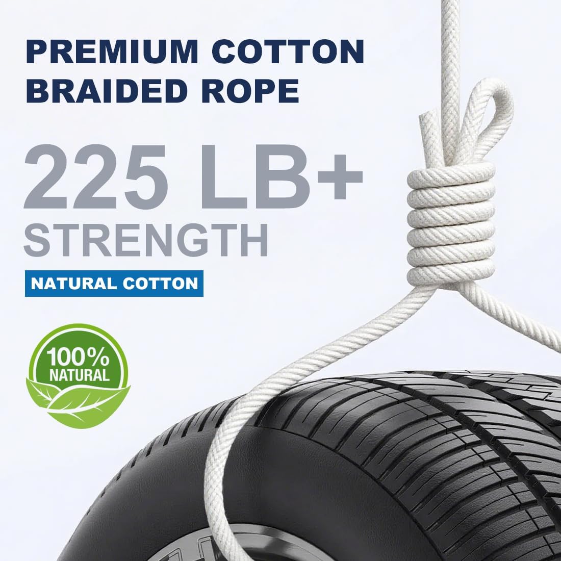 PerkHomy 500lb Cotton Rope 3/16" (5mm) 50 ft Multi Purpose Utility Diamond Braided Cord, Natural Cotton for Clothes Line Camping Crafting Flag Pole, Natural White