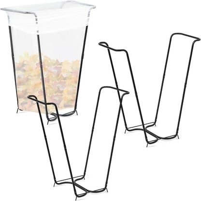 Gisafai 3 Pieces Metal Leaf Bag Holder Stand Portable Trash Bag Holder Frame Outdoor Holds 30-45 Gallons for Garden Garbage Lawn Yard Camping Leaves