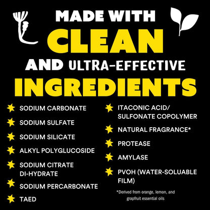 Molly's Suds Dishwasher Pods | Clean Dishwasher Detergent, Cuts Grease & Rinses Clean (Residue-Free) for Sparkling Dishes | 60 Auto-Release Tabs (Citrus)