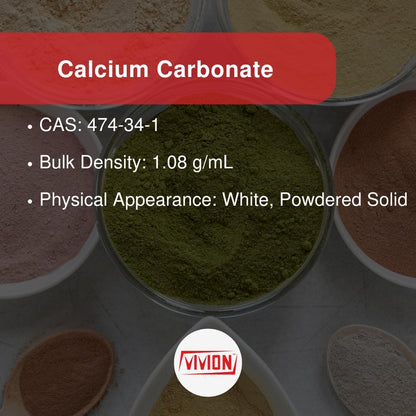 Calcium Carbonate Powder - Bulk 1 kg (2.2 lb) - 100% Pure Food Grade Limestone Supplement Ingredient - Wine Deacidification & Anticaking Antacid Excipient - Chalk Paint Filler Whiting Window Treatment