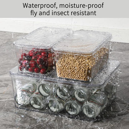 Clear Storage Bins With Lids,5 Packs Food Storage Organizer,Cabinet Storage Basket for Clothing, Towels, Cosmetics, Kitchen Storage Containers,Transparent Pantry Containers (3L+2S)