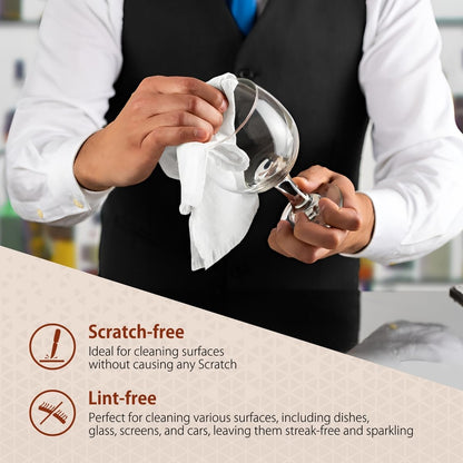 H4N Microfiber Cleaning Cloth Roll, 85 Pack Micro Fiber Wash Cloths for Car, Tear Away Towels, Ultra Absorbent Dish Rags, Non-Abrasive, Reusable and Washable Household Supplies, 11.81" x 11.81", White